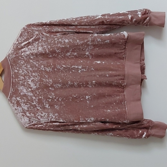 Anthropologie Sanctuary Pink Crushed Velour Bomber Jacket Size S - Picture 3 of 6